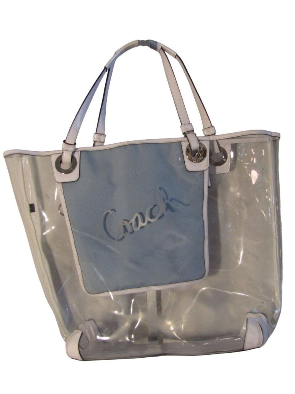 Coach Clear Tote Bag Beach Pool Seahorse Crab CUTE